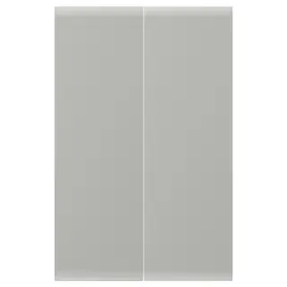 HAVSTORP 2-p door f corner base cabinet set, light grey, 25x80 cm