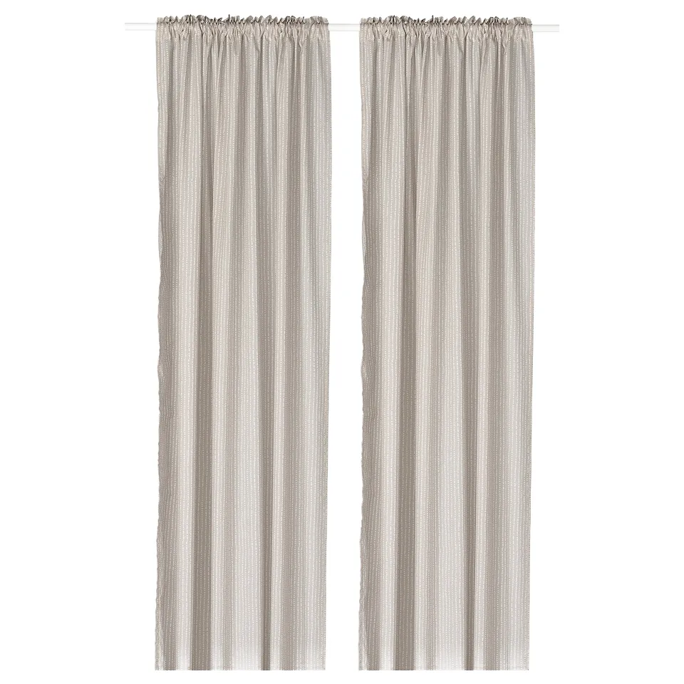 MÄSTERROT: beige-white dot curtains, sheer, 250cm, polyester.