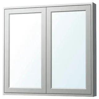 TÄNNFORSEN mirror cabinet with doors, light grey, 100x15x95 cm