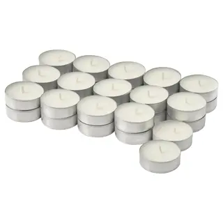 TRÅDCYPRESS scented tealight, Fresh linen/white, 3.5 hr