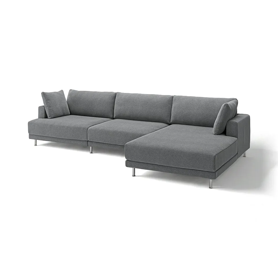 Grey UPPÅKRA sectional sofa with deep cushions and sleek design.