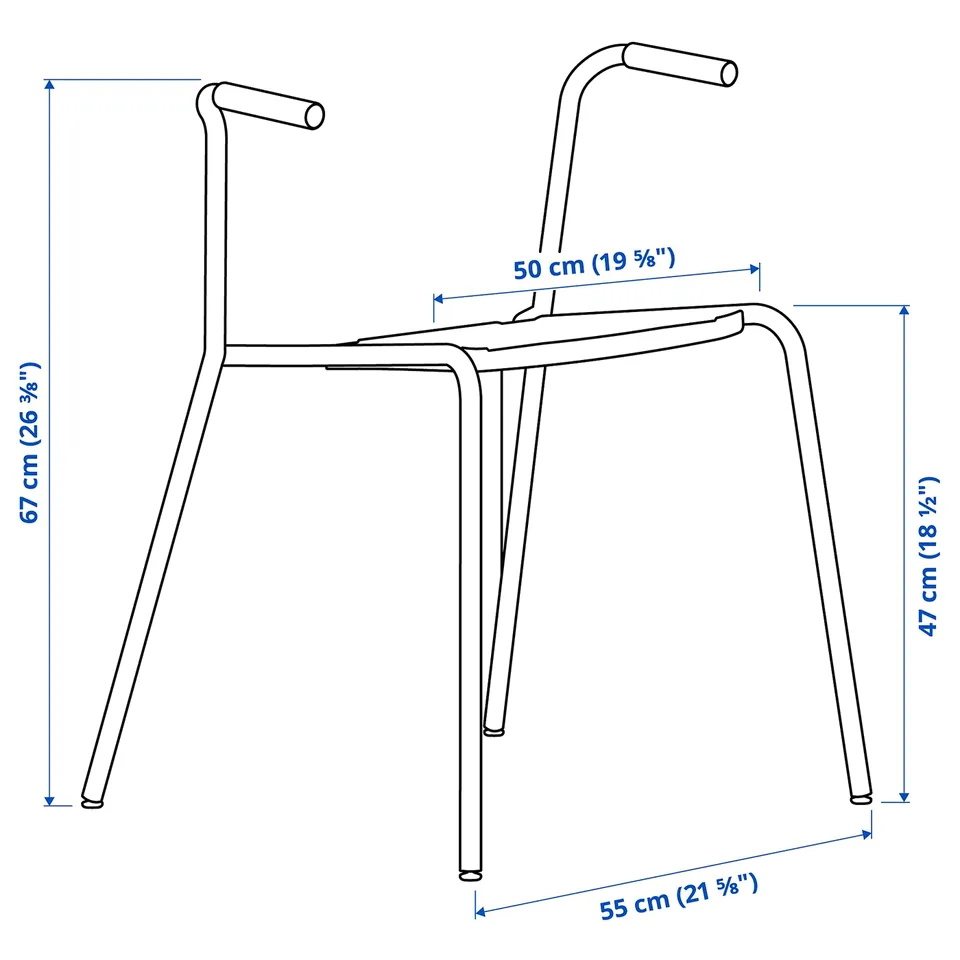 part: LÄKTARE underframe for chair with armrests