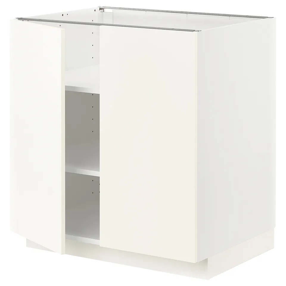METOD kitchen cabinet with open shelves, minimalist design.