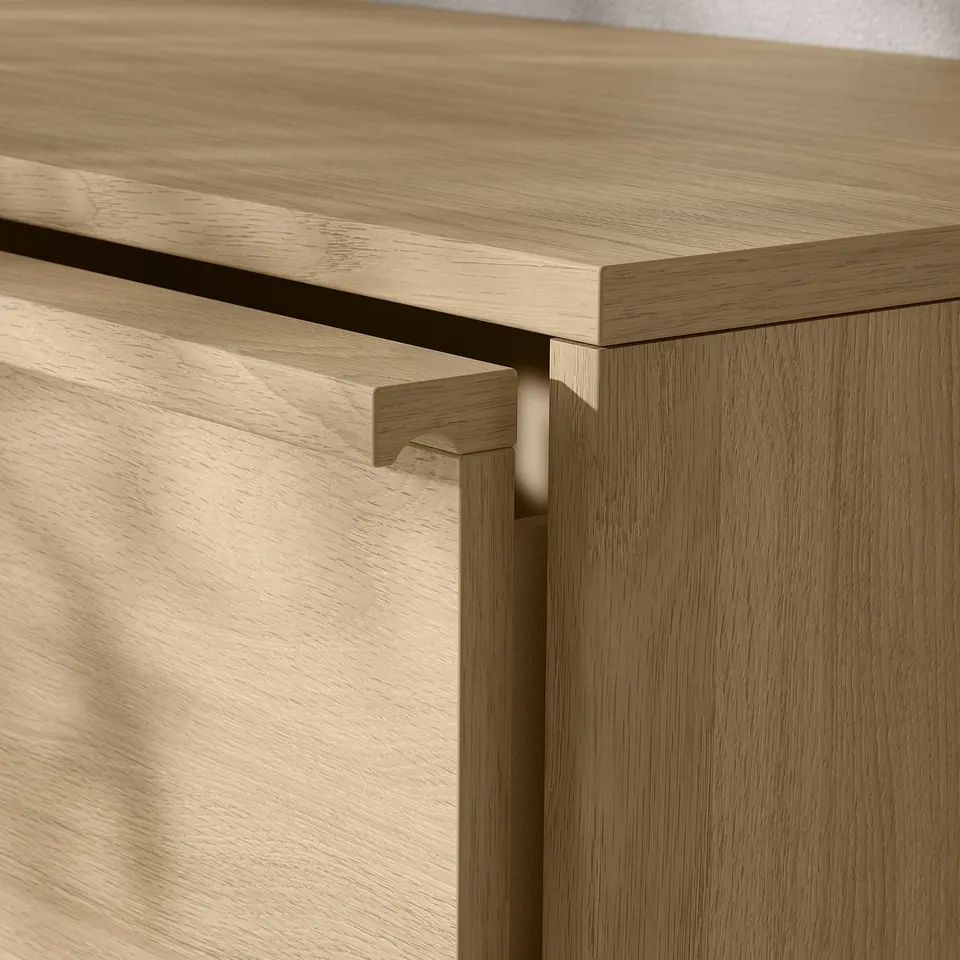 ANKARUDDEN Chest of 6 drawers, with 2 inner drawers/oak effect, 139x48x87 cm