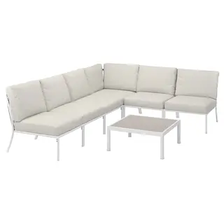SEGERÖN 5-seat conversation set, outdoor, outdoor white/Frösön/Duvholmen beige