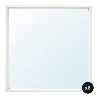 NISSEDAL set: mirror x6, white, 65x65 cm