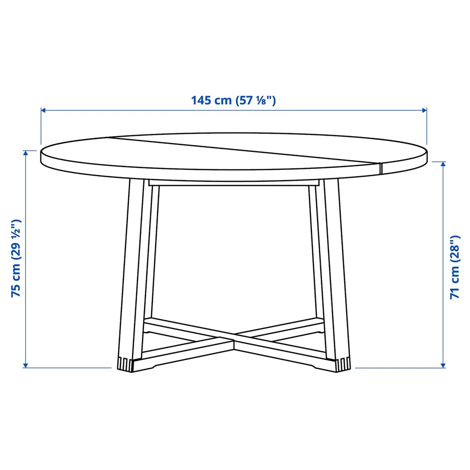 Illustration with measurements for the product: MÖRBYLÅNGA.