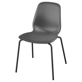 SKÅLSTA chair, plastic black/tubular metal/black-grey, Width 52 x Depth 50 x Height 81 cm