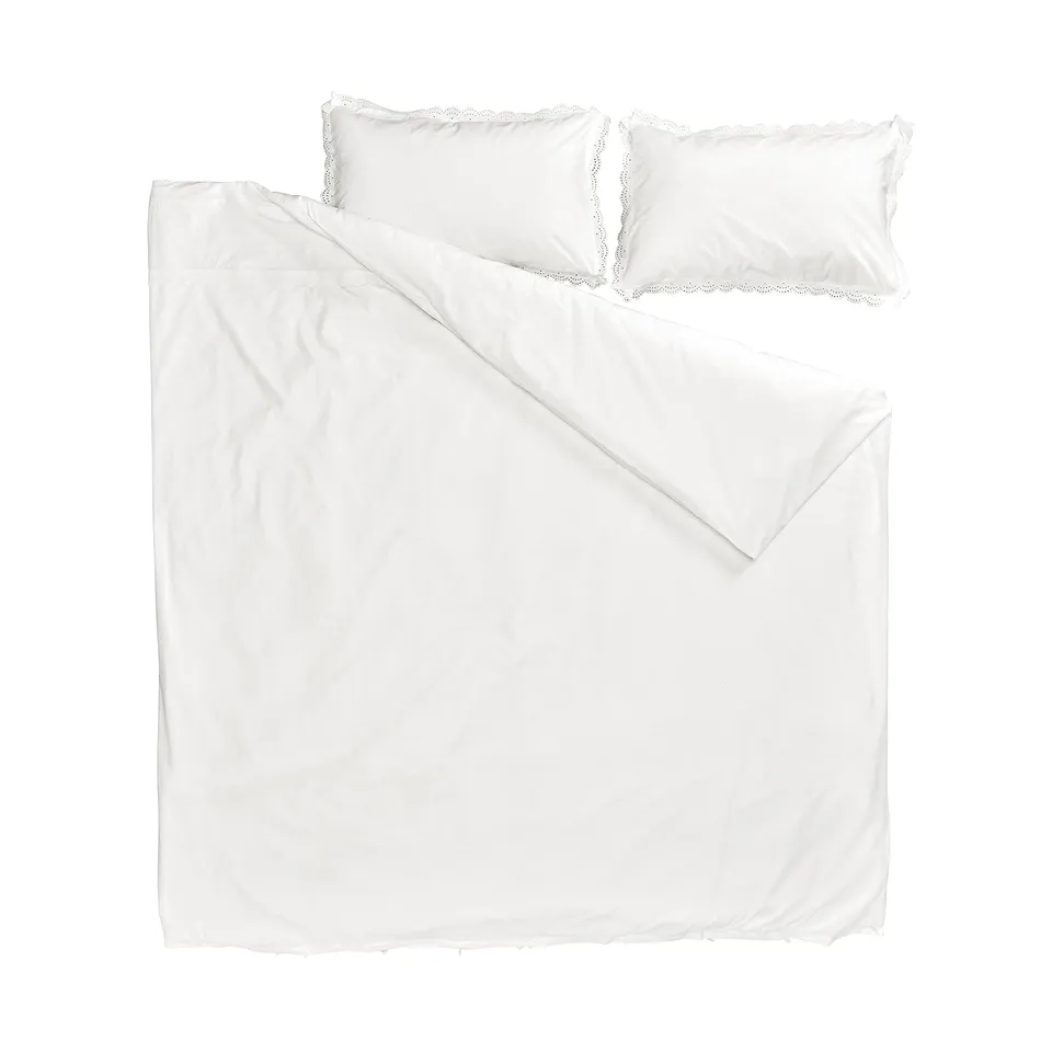 BIRGITTARÖNN Duvet cover and 2 pillowcases, white, 200x200/50x80 cm
