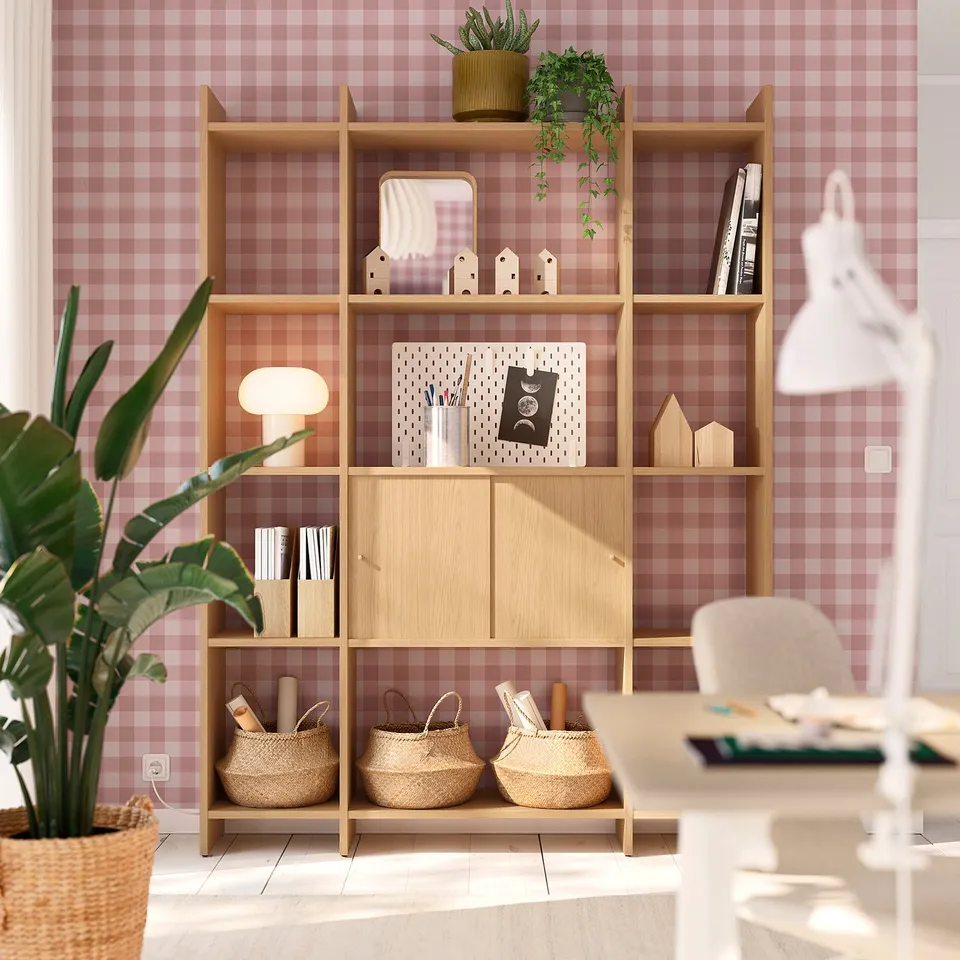 LÅDMAKARE shelving unit with plants & books