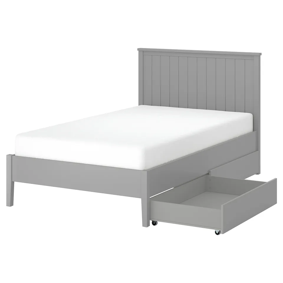 part: GULLABERG bed frame with 2 storage boxes