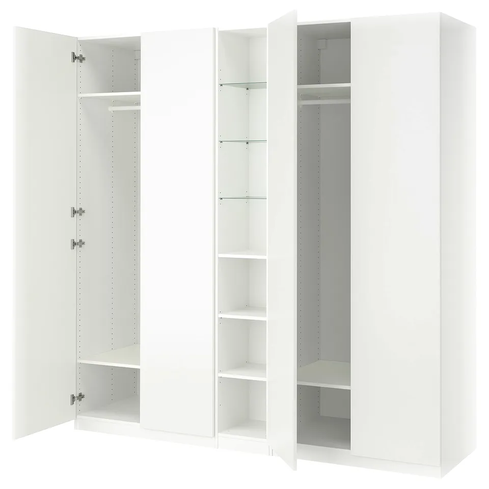 PAX / FORSAND Wardrobe, white/white, 235x60x236 cm