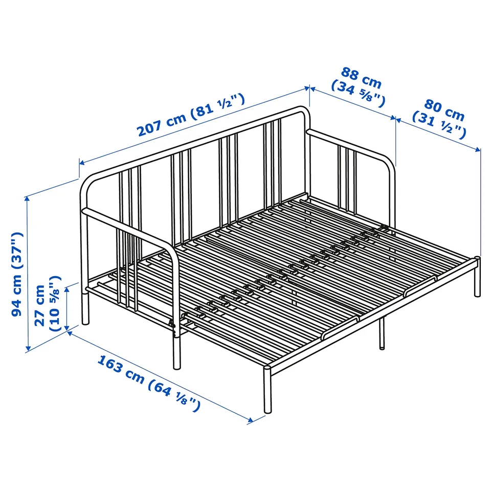 Illustration with measurements for the product: FYRESDAL.