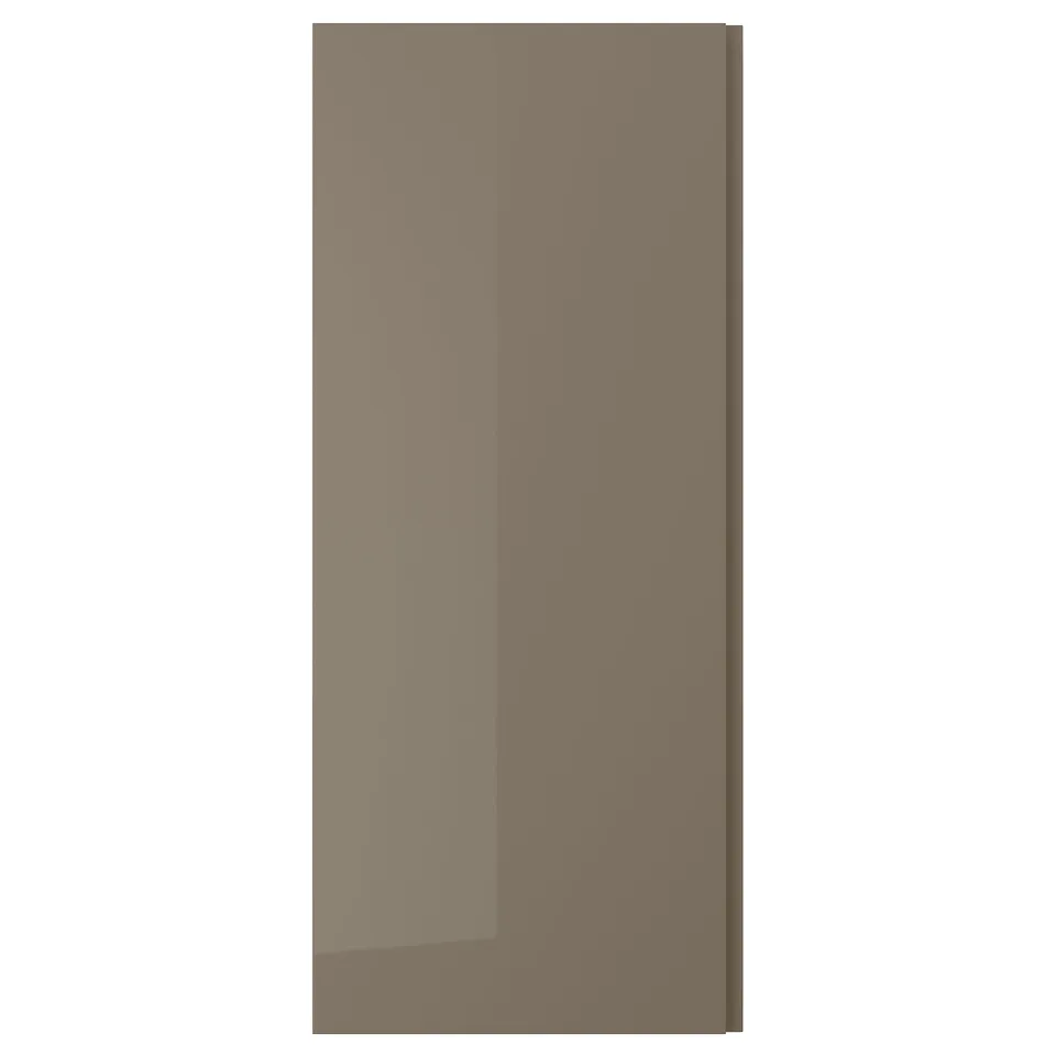 VOXTORP Door, high-gloss dark grey-brown/vertical handle, 60x140 cm