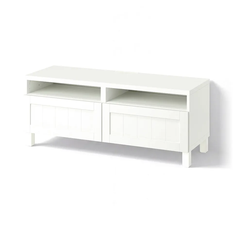 BESTÅ TV bench with drawers, white/Pipmakare white, 120x42x48 cm