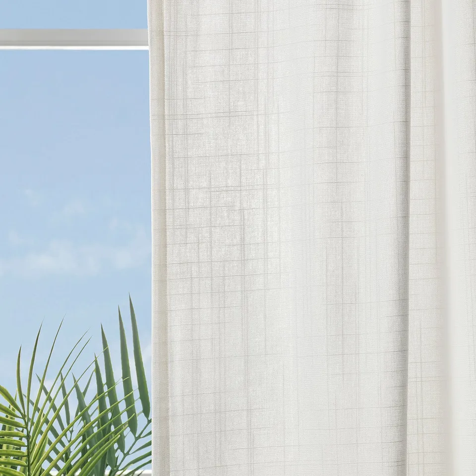 RITVA Curtains with tie-backs, 1 pair, white/with heading tape, 145x300 cm