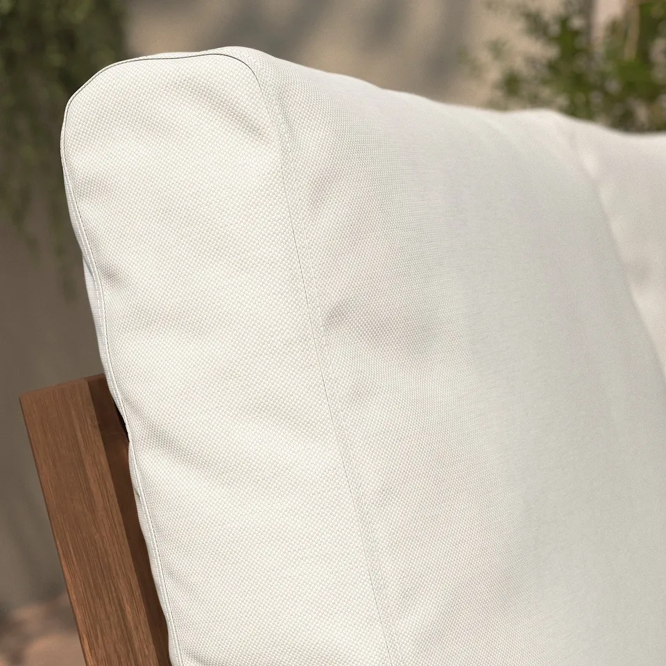 Outdoor furniture back cushion - soft, white, subtle texture, durable.