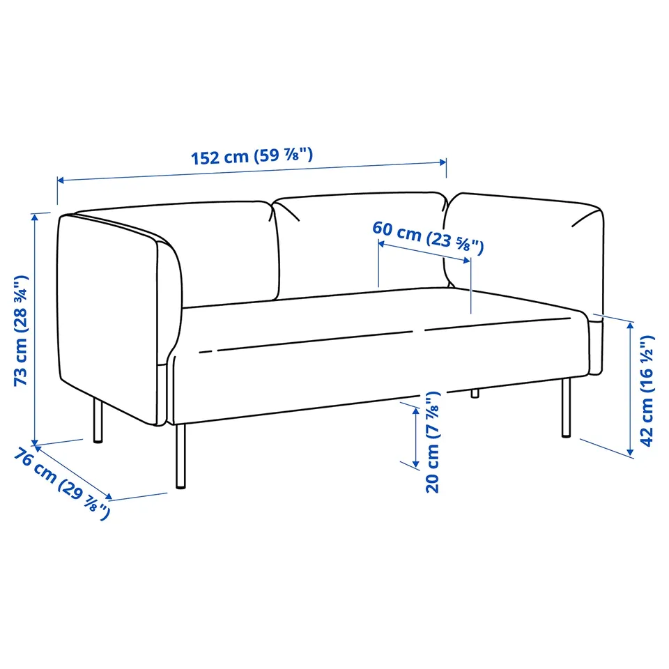 Illustration with measurements for the product: LILLEHEM.