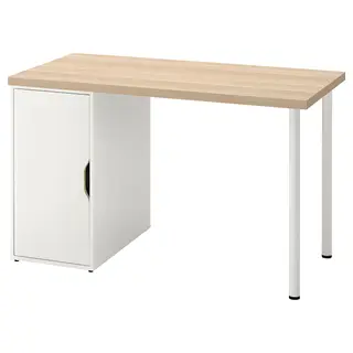 LAGKAPTEN / ALEX desk, white stained/oak effect white, 120x60 cm