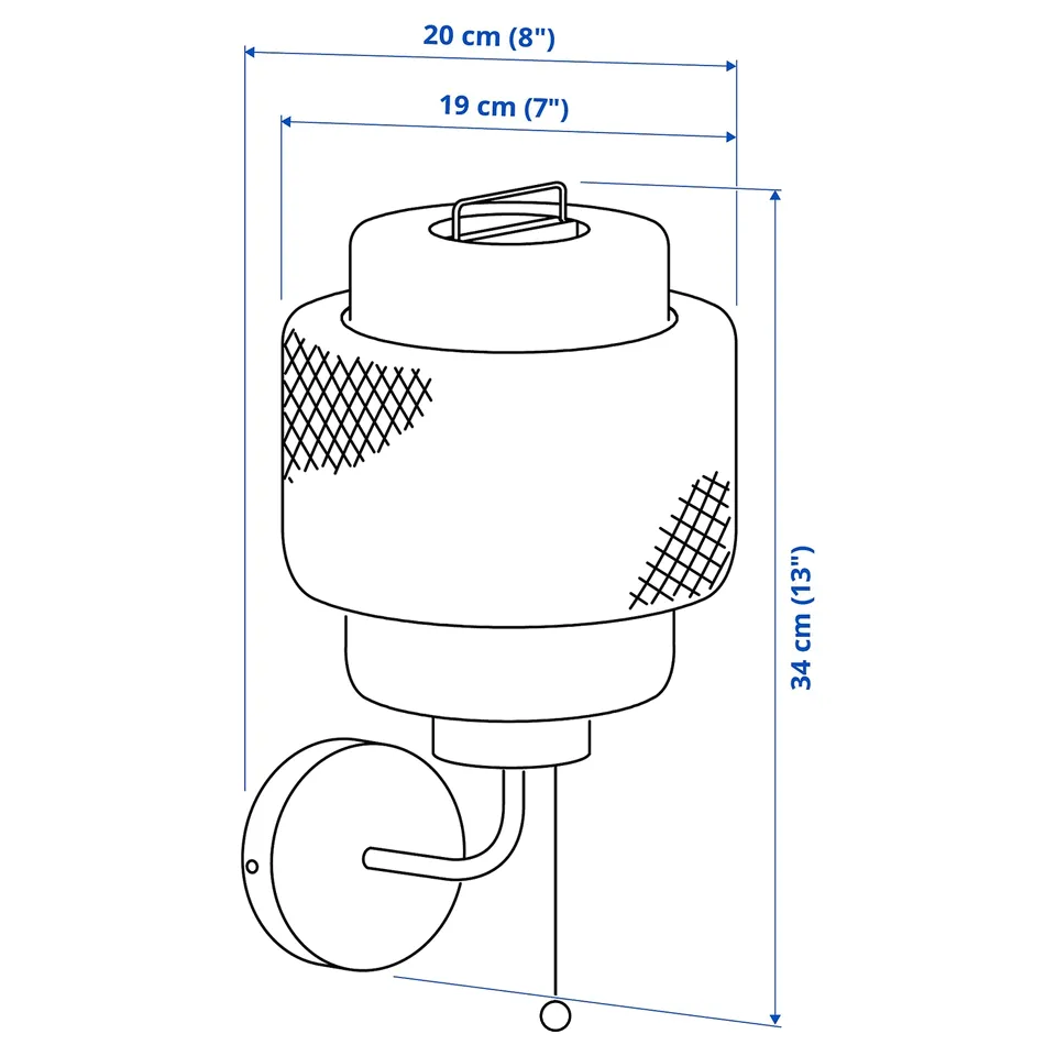 Illustration with measurements for the product: SINNERLIG.
