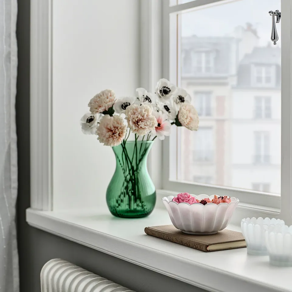 SMÅNÄCKROS Decorative bowl, white, 15 cm