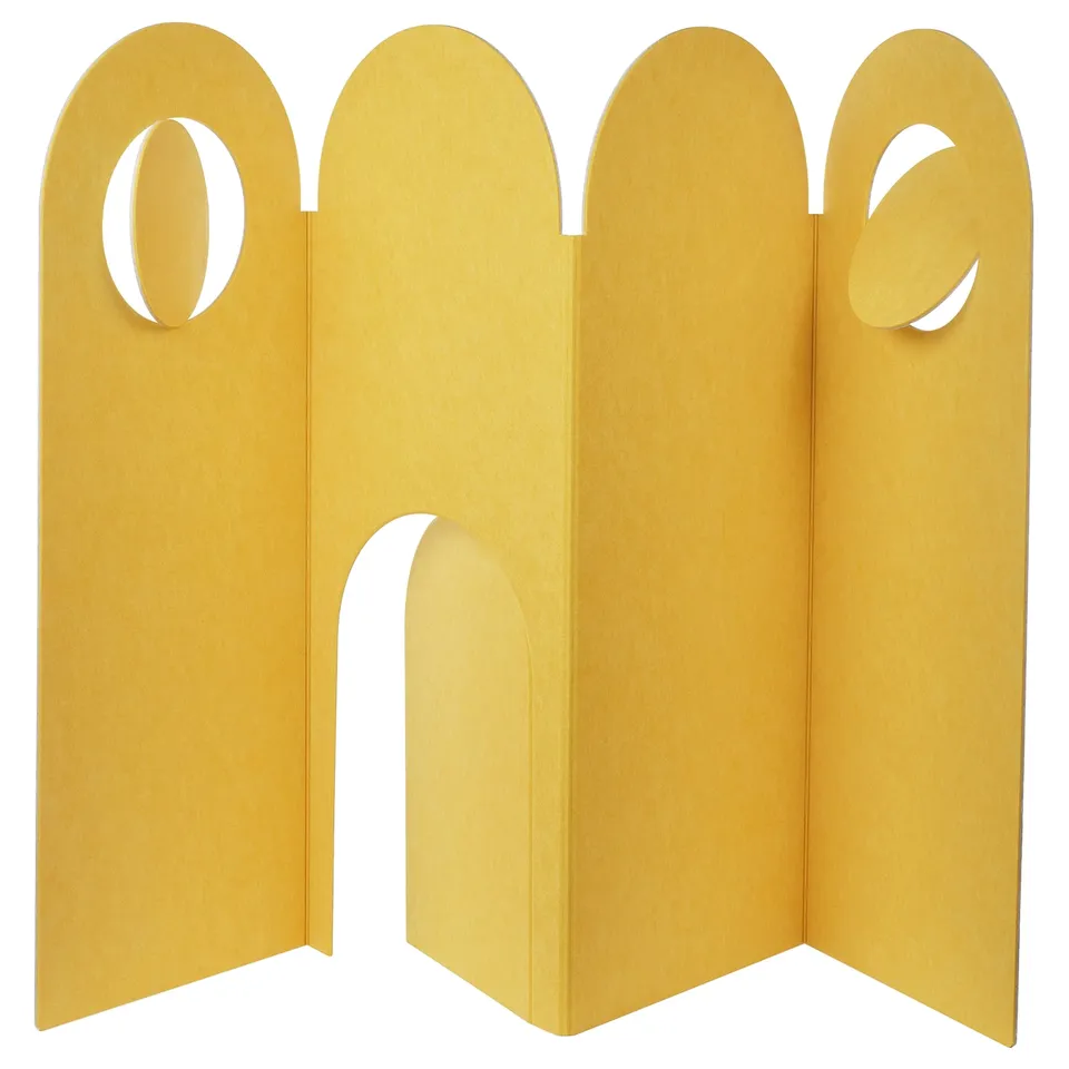 GREJSIMOJS Room divider, yellow/grey, 190x120 cm