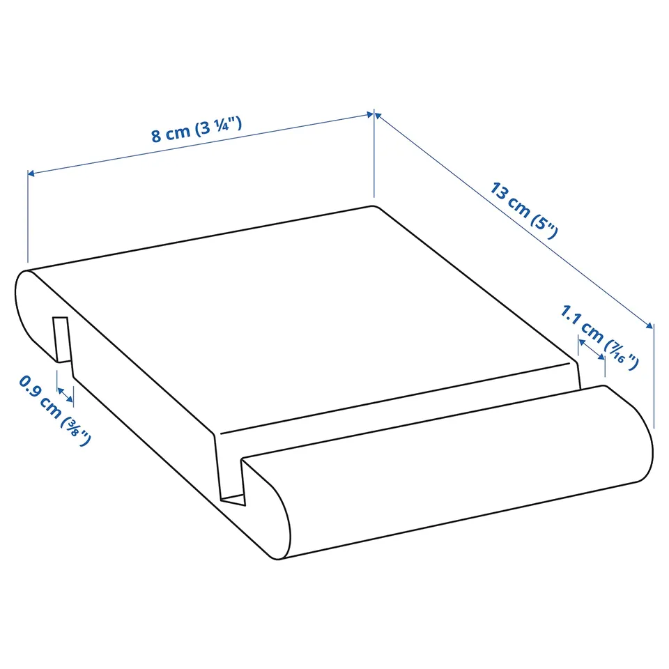 Illustration with measurements for the product: BERGENES.