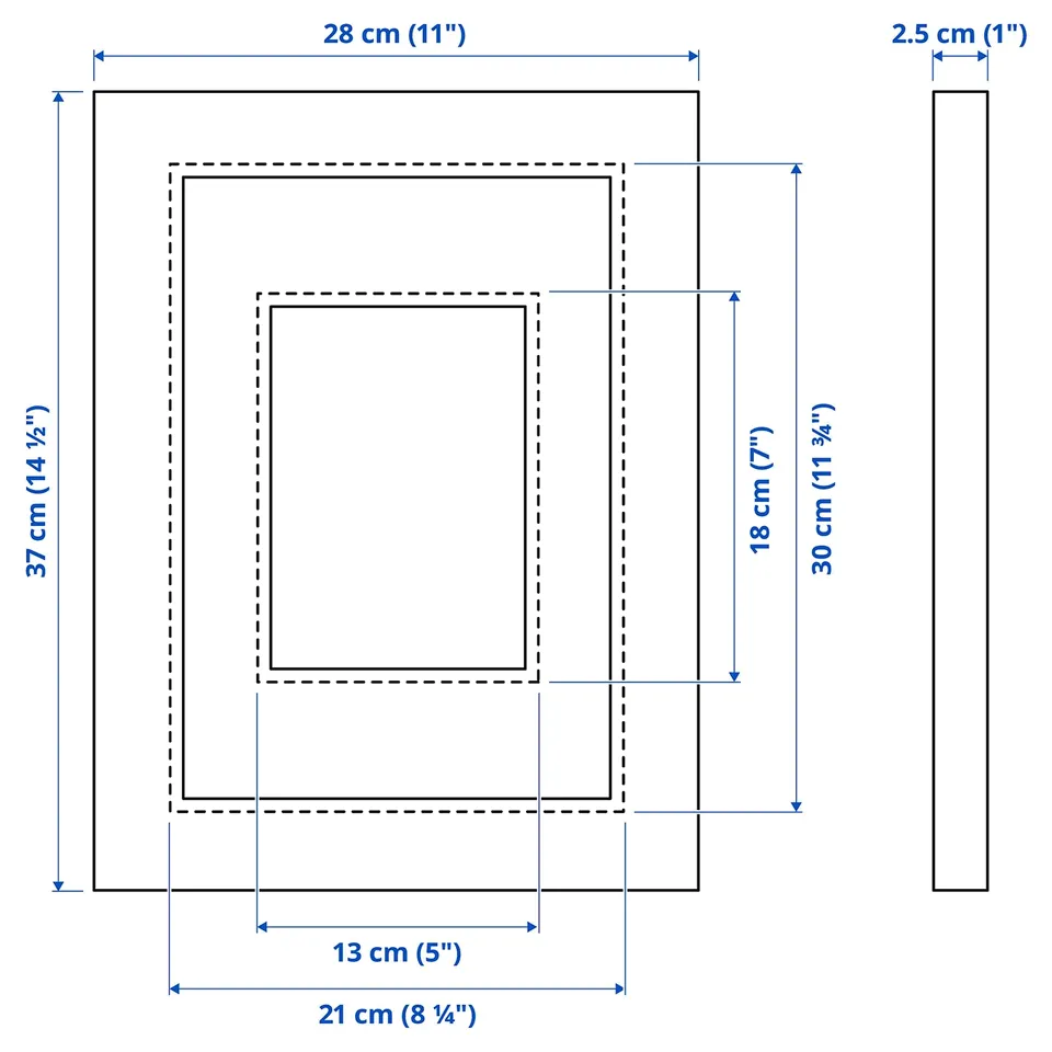 Illustration with measurements for the product: EDSBRUK.