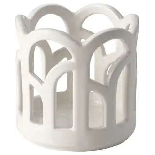 SNÖSISKA candle holder, off-white, 11 cm