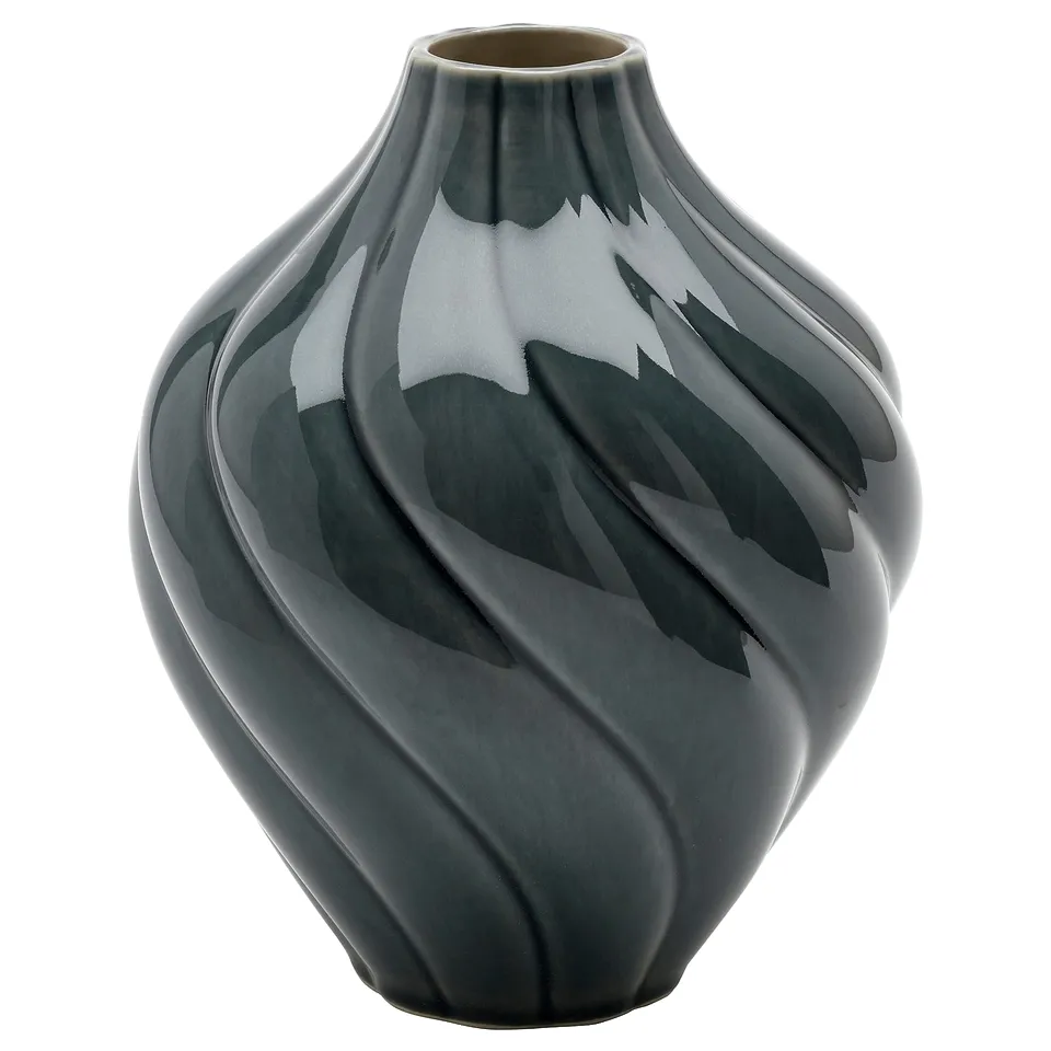 KORNSPARV Vase, grey-blue, 22 cm