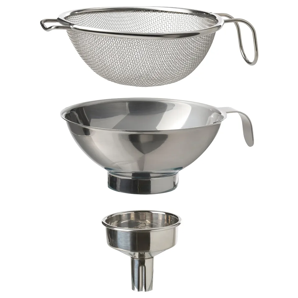 part: KORKEN strainer/funnel set of 3
