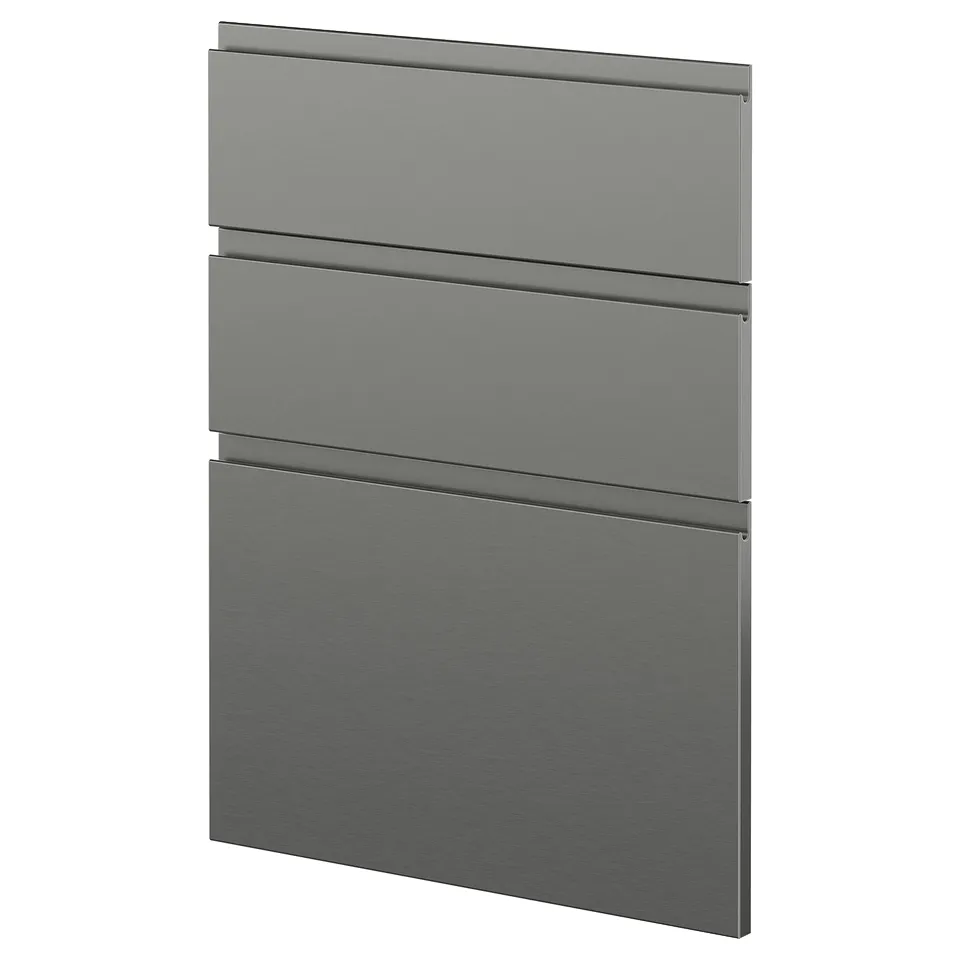 METOD 3 fronts for dishwasher, Voxtorp stainless steel effect, 60 cm