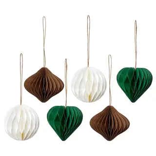 VINTERFINT tree ornament set of 6, paper mixed shapes/mixed colours