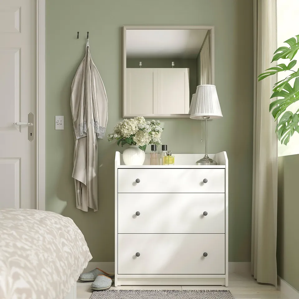 NYPONBUSKE Mirror, grey-beige, 65x65 cm