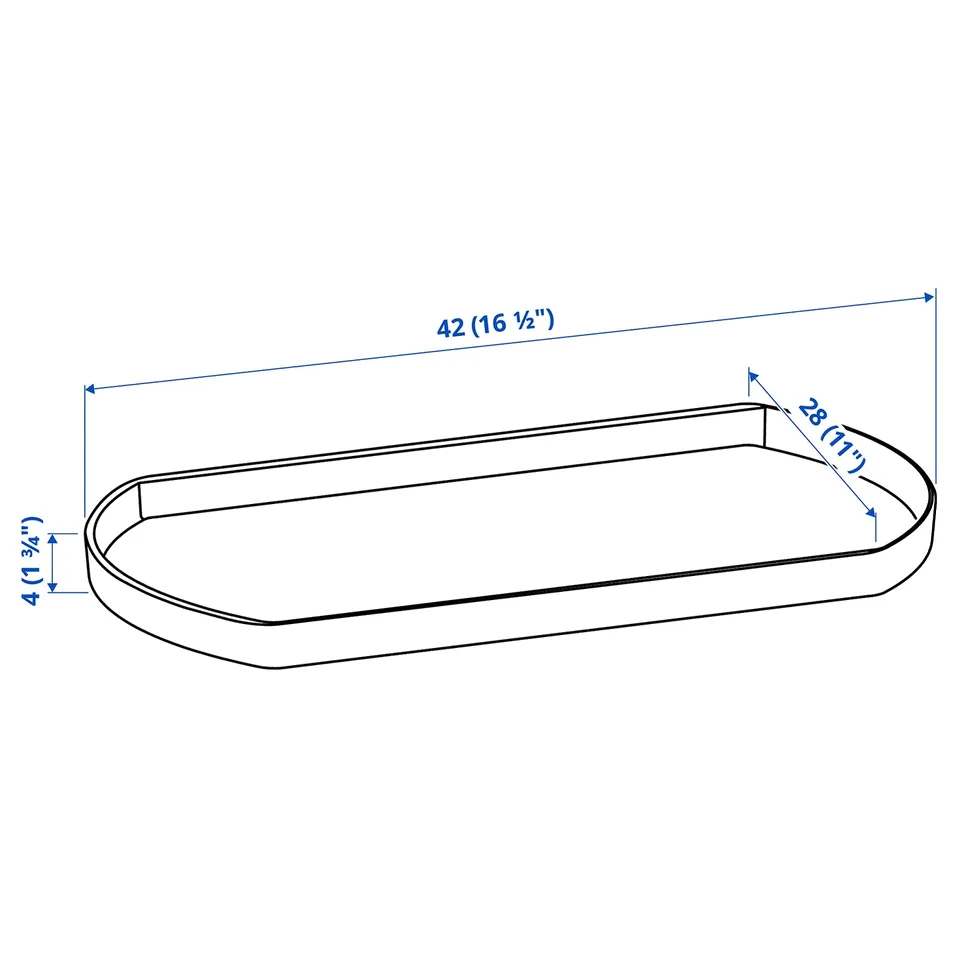 Illustration with measurements for the product: SNURRAD.