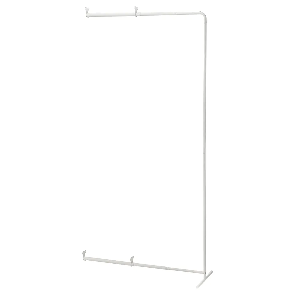 White JOSTEIN extendable drying rack with metal frame.