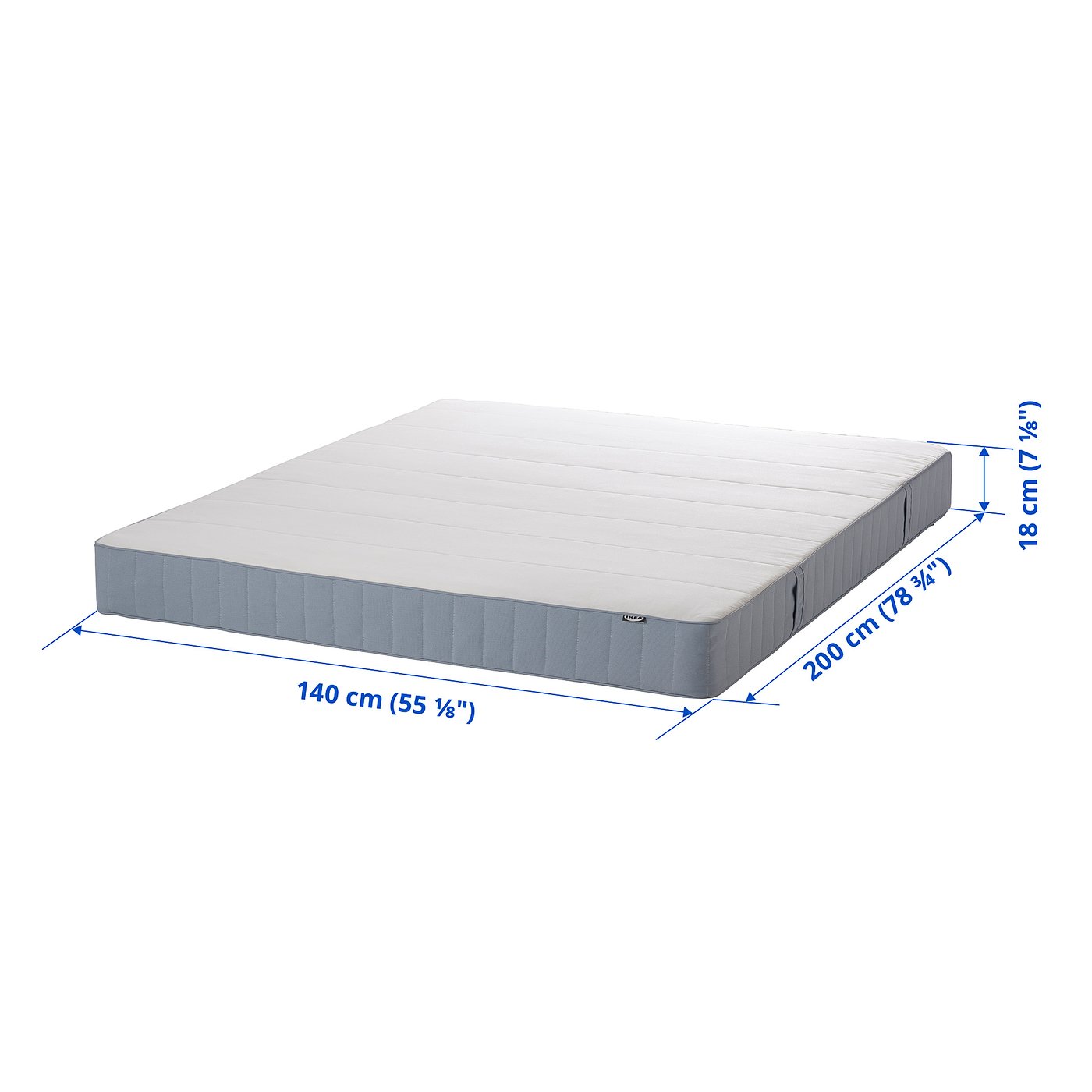 A VESTMARKA firm spring mattress, 140x200cm, with 10-year guarantee.