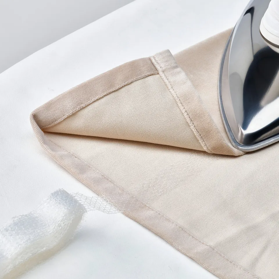 SANELA Curtains, 1 pair, light beige/with heading tape, 140x160 cm