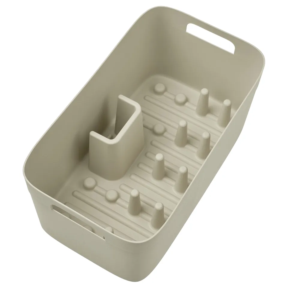 SPJUTLILJA Dish drainer, light grey-beige