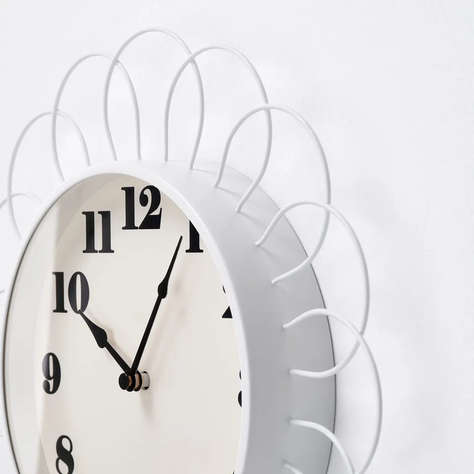 KOPPARDUVA Wall clock, white/beige, 29 cm