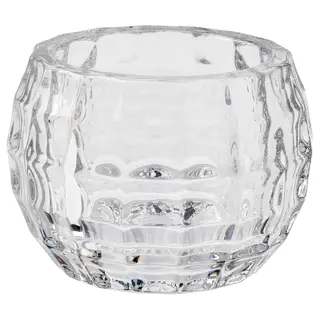 FRÖJDA tealight holder, clear glass, 6 cm