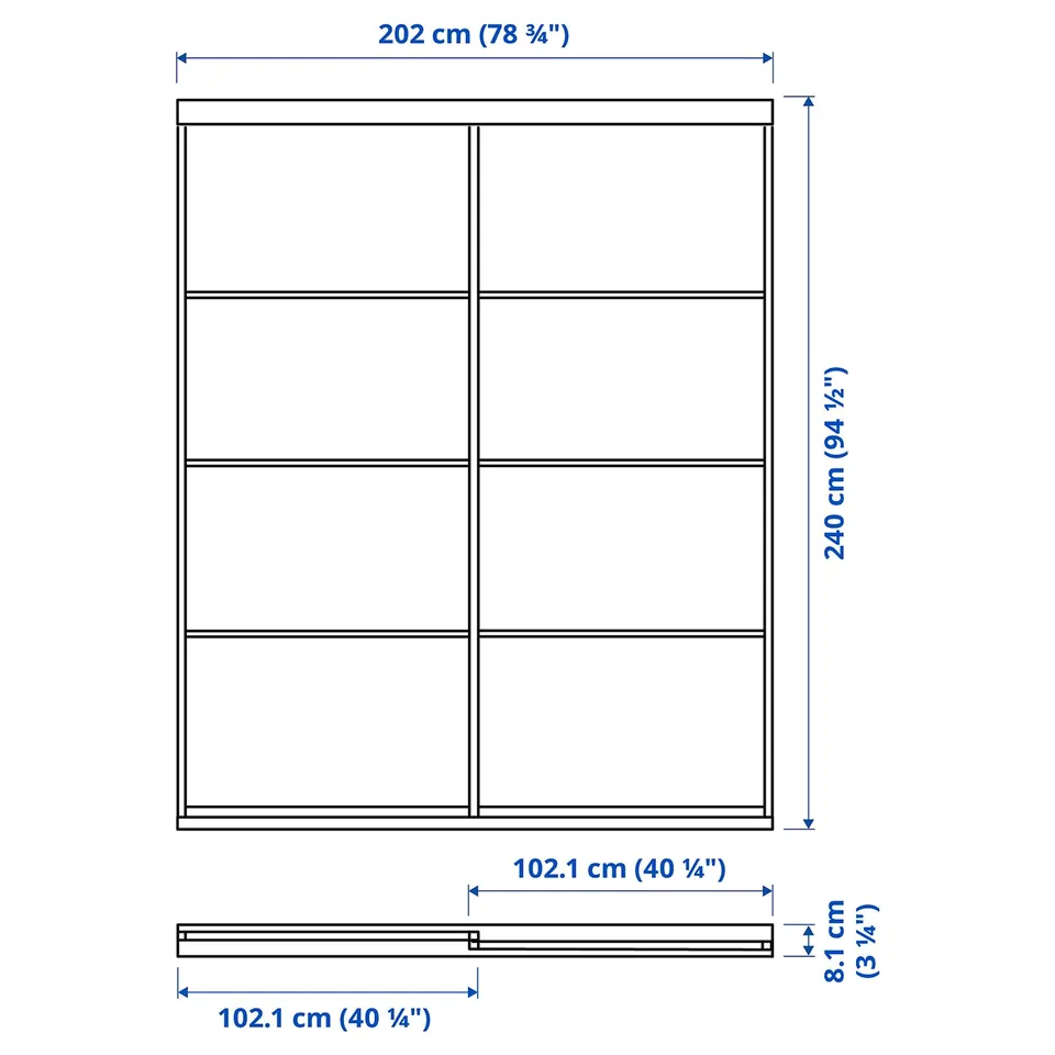 Illustration with measurements for the product: SKYTTA.