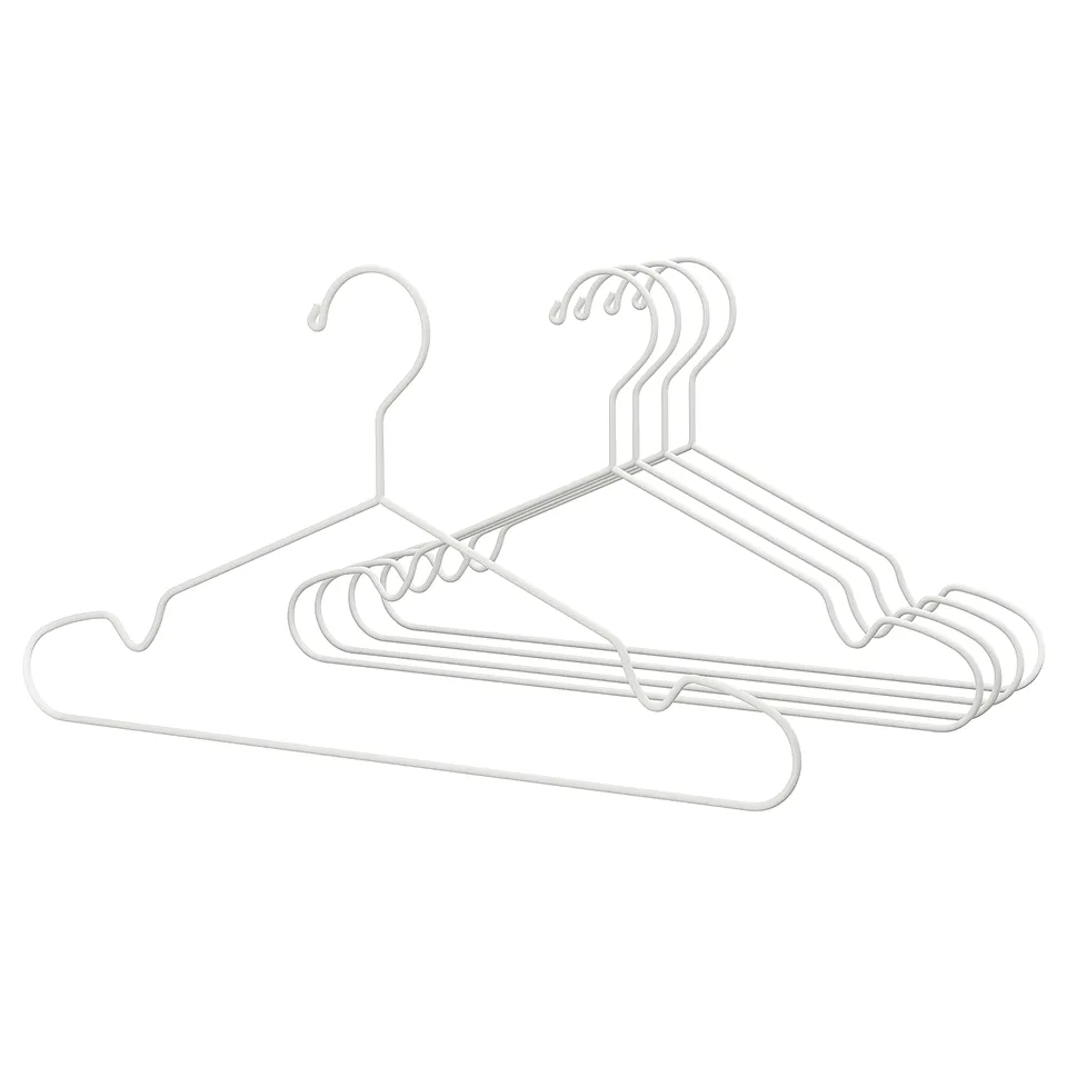 STAJLIG hangers, white, made of steel, slim design with grooves, ideal for saving space.