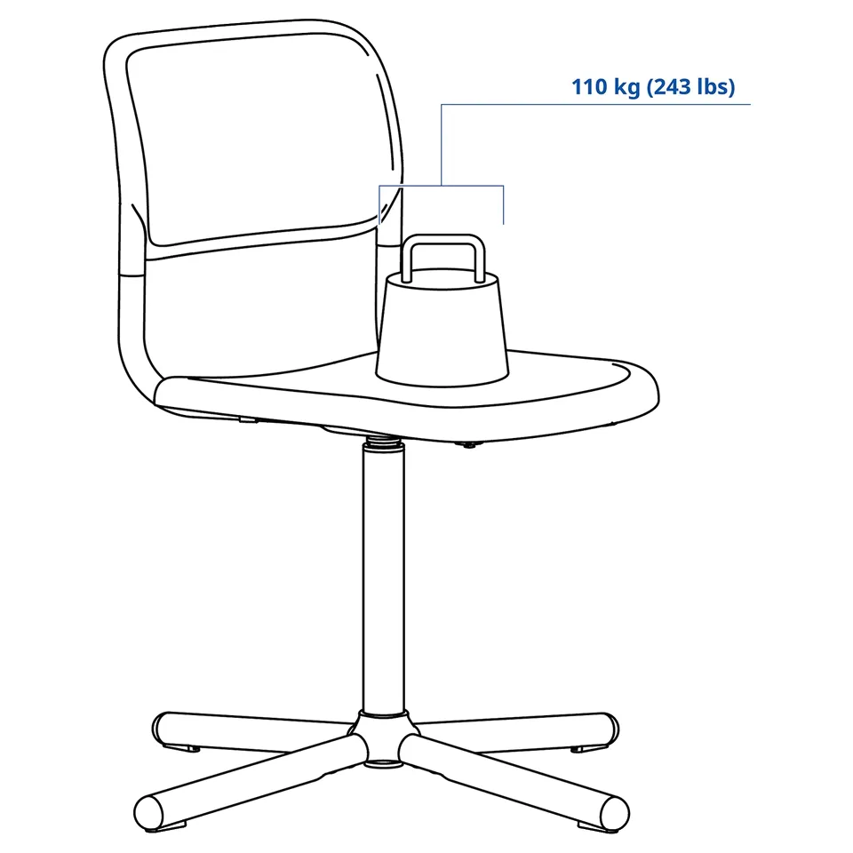 Illustration with measurements for the product: SMÄLLEN.