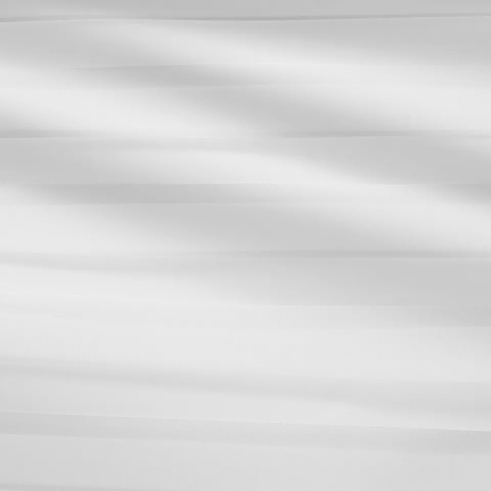 A sleek, cordless, double roller blind, partially drawn to showcase its light-filtering and privacy. Mounted neatly, with a soft-close function.