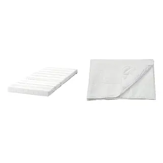 NATTSMYG/ÄNGSKORN set: foam mattress for extendable bed + mattress protector, 80x200 cm