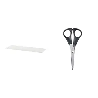 MÅNÖGA/VARIERA set: drawer mat + scissors, white + stainless steel/black, 150 cm