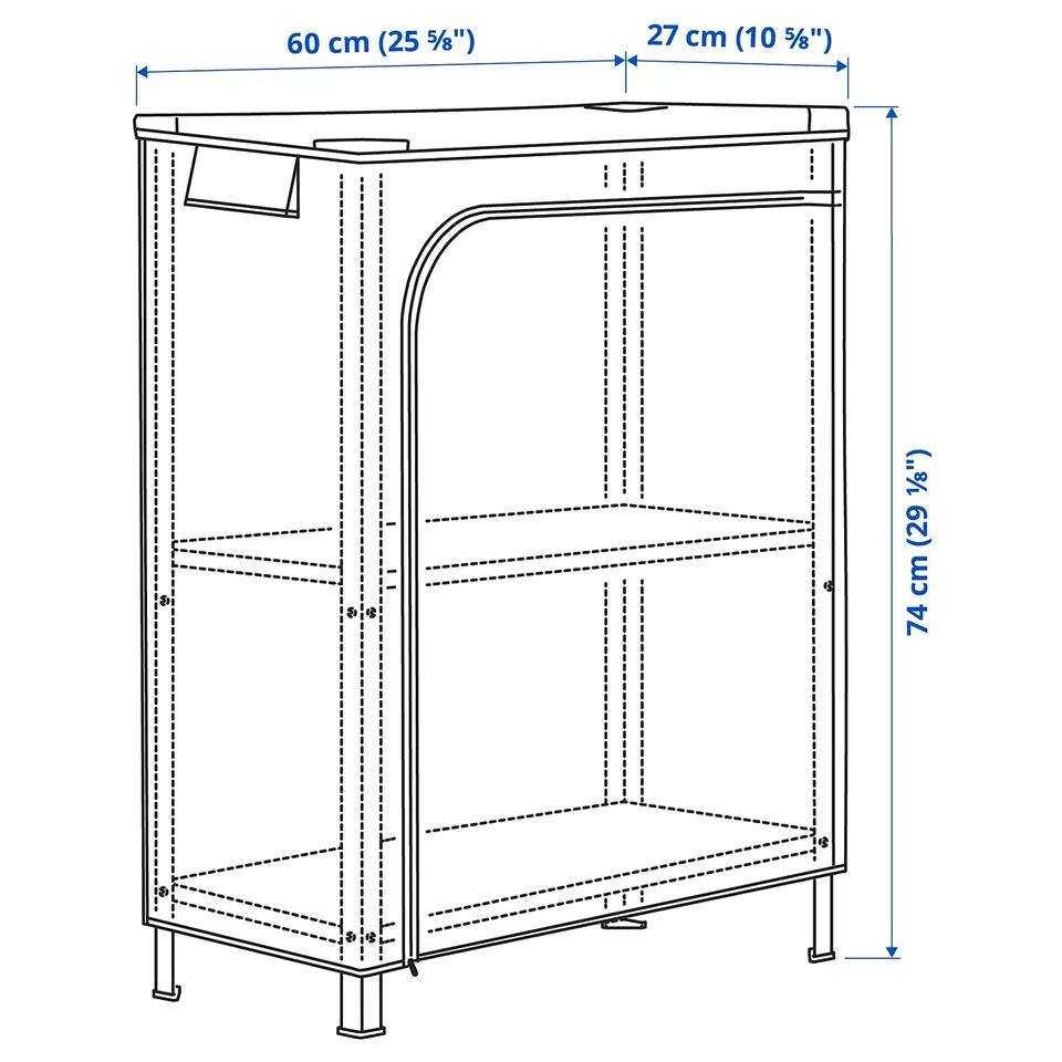 Illustration with measurements for the product: HYLLIS.