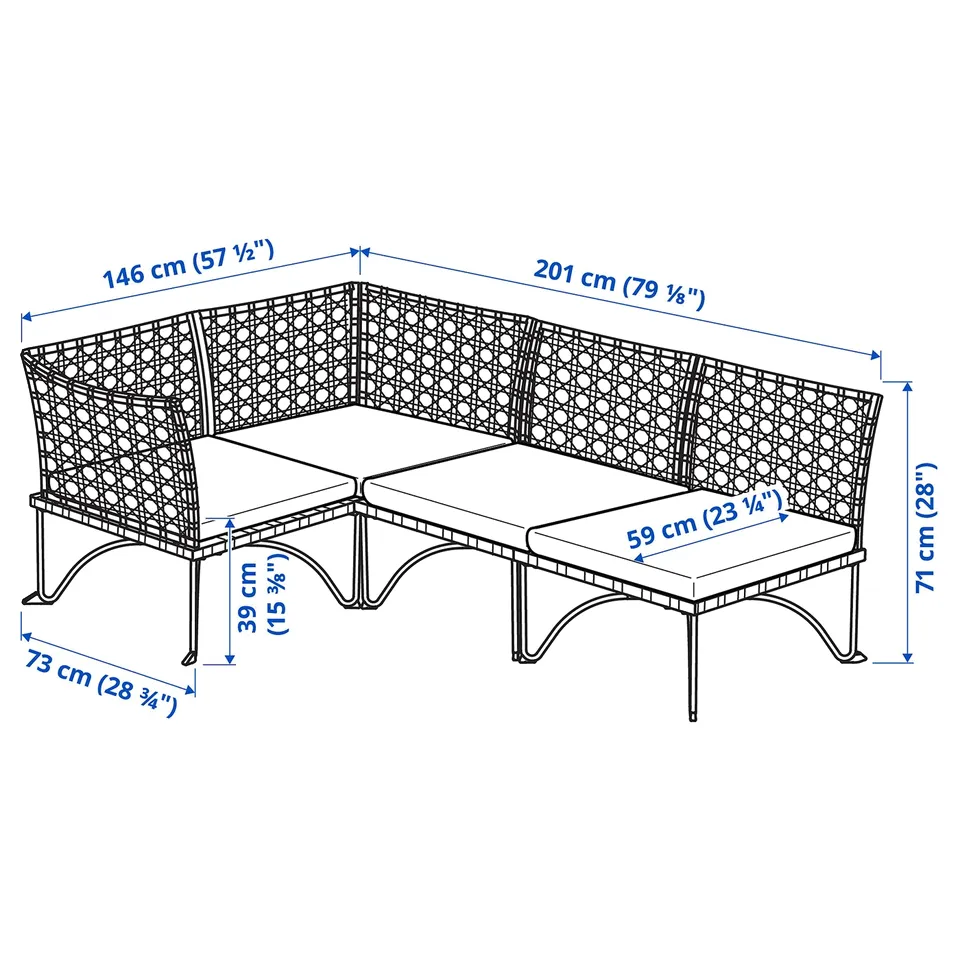 Illustration with measurements for the product: JUTHOLMEN.