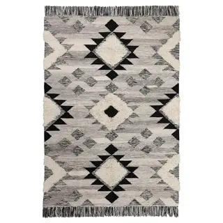 TANNISBY rug, flatwoven, handmade/grey black, 160x230 cm